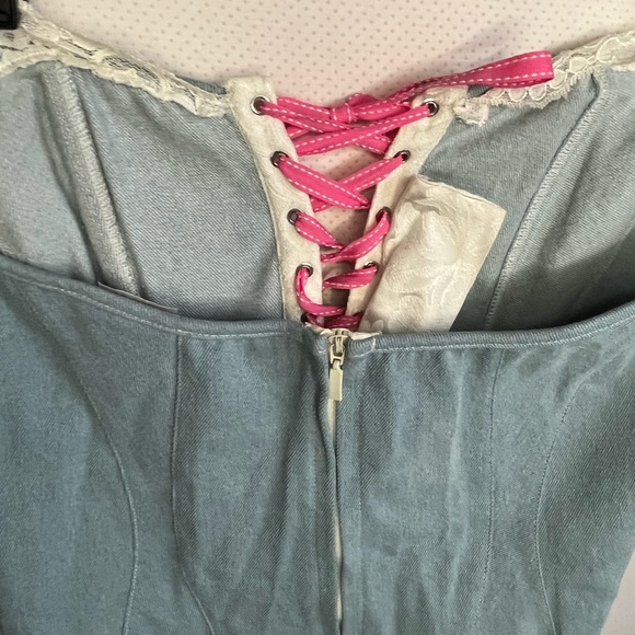 Shirley of Hollywood faux denim with lace corset size 38 - Picture 7 of 14
